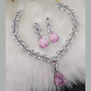 Aamrapali Silver Plated AD Necklace Set