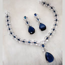 Aamrapali Silver Plated AD Necklace Set