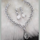 Aamrapali Silver Plated AD Necklace Set
