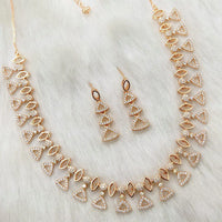Aamrapali Rose Gold  Plated AD Necklace Set