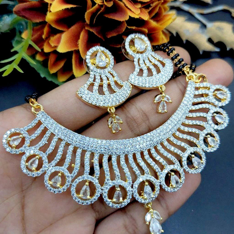 Aamrapali Gold Plated CZ Mangalsutra Pendant Set