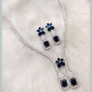 Aamrapali Silver Plated AD Necklace Set
