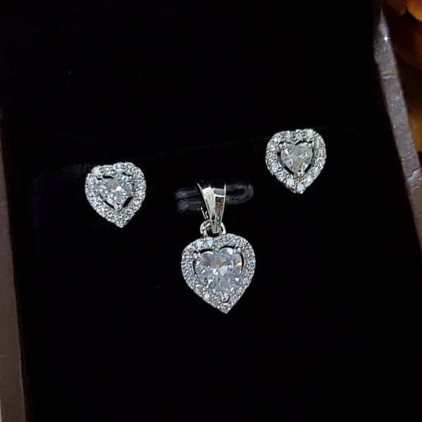 Aamrapali Silver Plated Pendant Set (Without Chain)