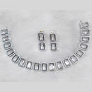 Aamrapali Silver Plated AD Necklace Set