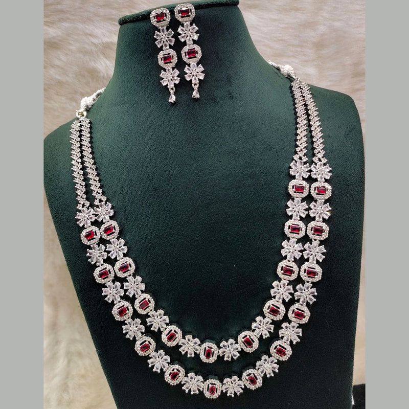 Aamrapali Silver  Plated AD Necklace Set