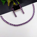 Aamrapali Silver Plated  Crystal Stone Necklace Set
