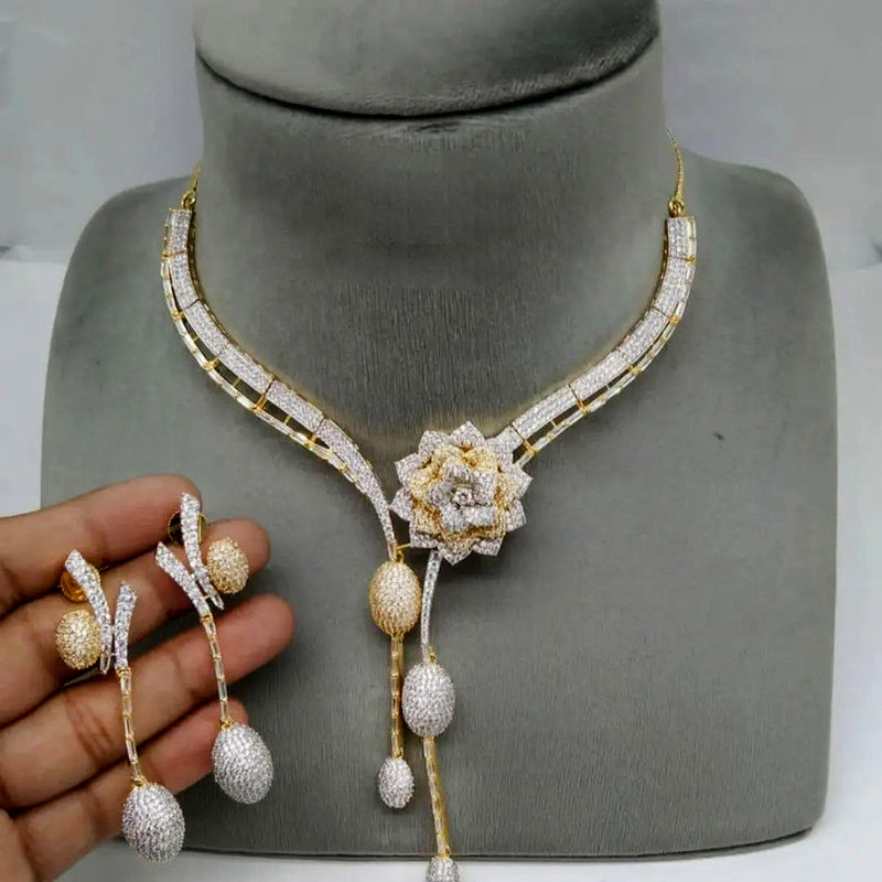 Aamrapali  Gold  Plated AD Necklace Set