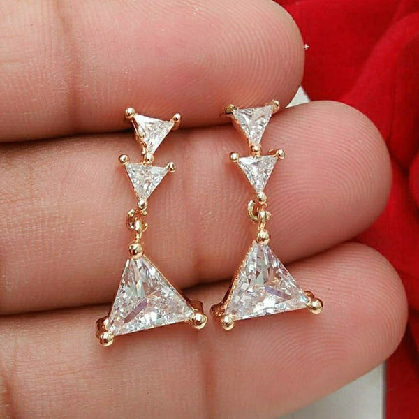 Aamrapali  Gold  Plated  American  Diamond  Dangler  Earrings