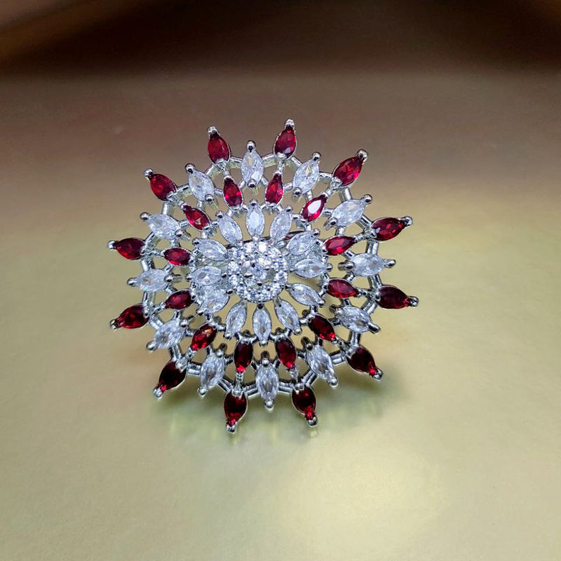 Aamrapali  Silver Plated American Diamond Ring