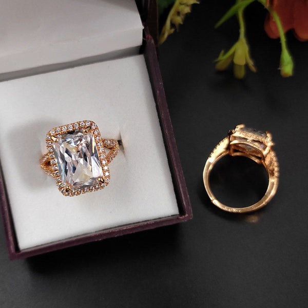 Aamrapali  Rose Gold Plated American Diamond  Ring