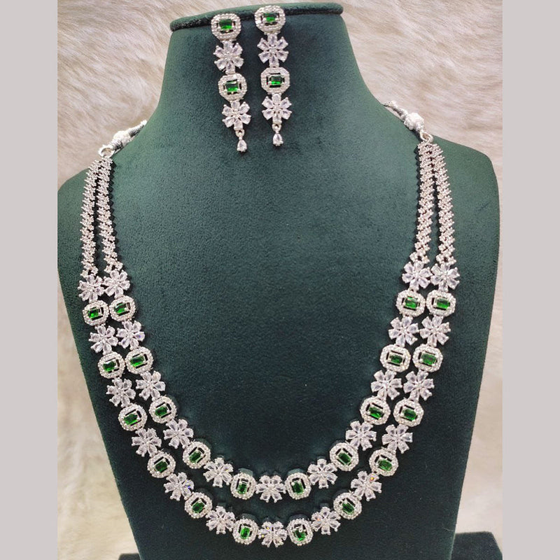 Aamrapali Silver Plated AD Necklace Set