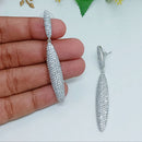 Aamrapali Silver Plated AD Dangler Earrings