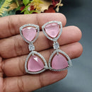 Aamrapali Silver Plated AD Dangler Earrings