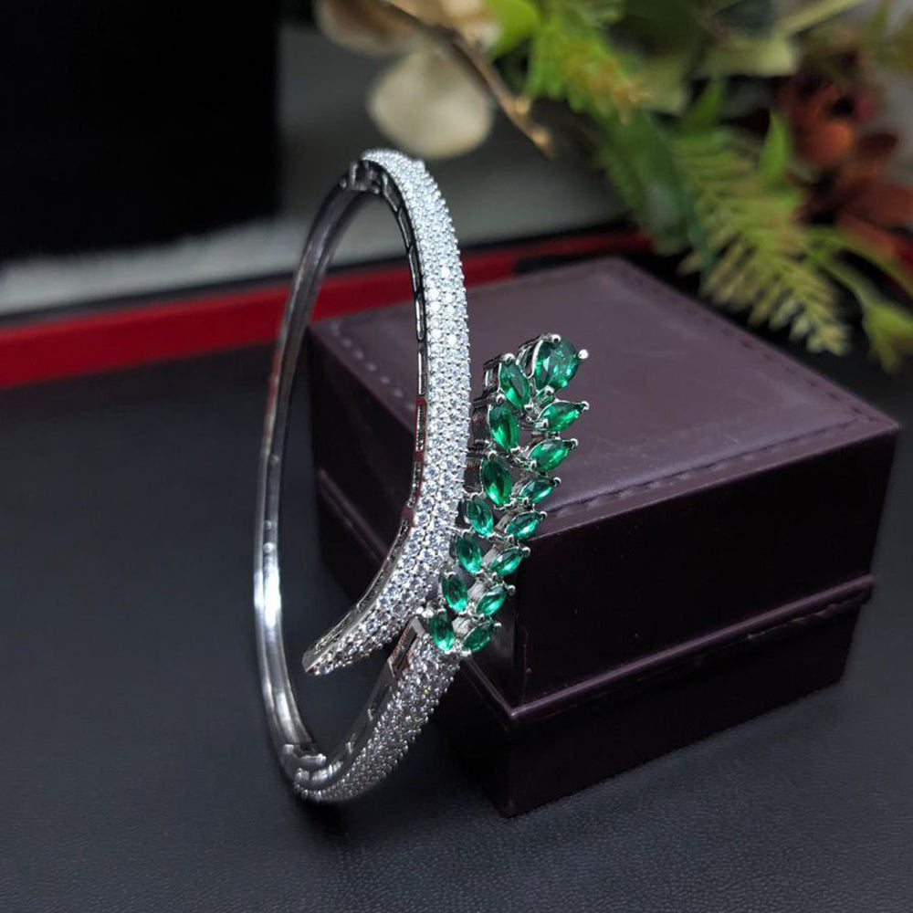 Aamrapali Silver Plated AD Openable Bracelet