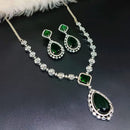 Aamrapali Silver Plated AD Necklace Set