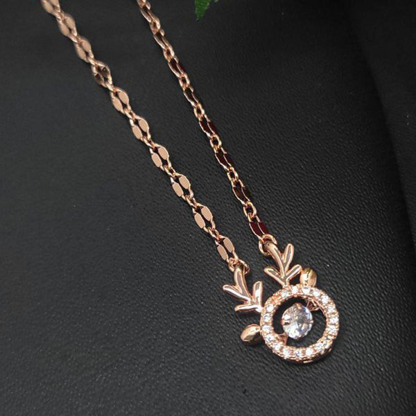 Aamrapali Rose Gold Plated Austrian Stone Chain Pendant