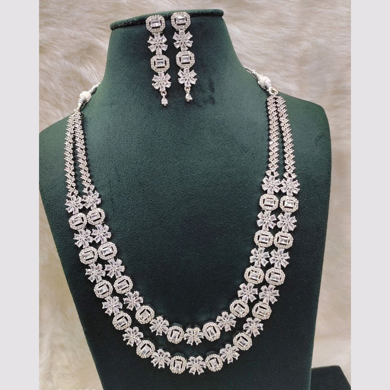 Aamrapali Silver Plated  AD Necklace Set