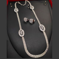 Aamrapali Silver Plated  AD Necklace Set