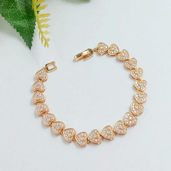 Aamrapali  Rose Gold Plated Austrian Stone Adjustable Bracelet