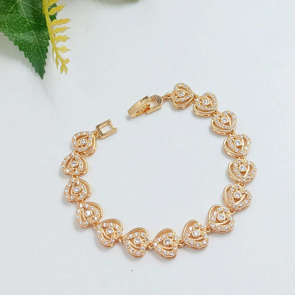 Aamrapali  Rose Gold Plated Austrian Stone Adjustable Bracelet