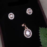 Aamrapali  Rose Gold Plated Austrian Stone Pendant Set
