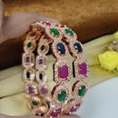 Aamrapali Rose Gold Plated American Diamond Bangle Set