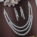 Aamrapali Silver Plated AD Necklace Set