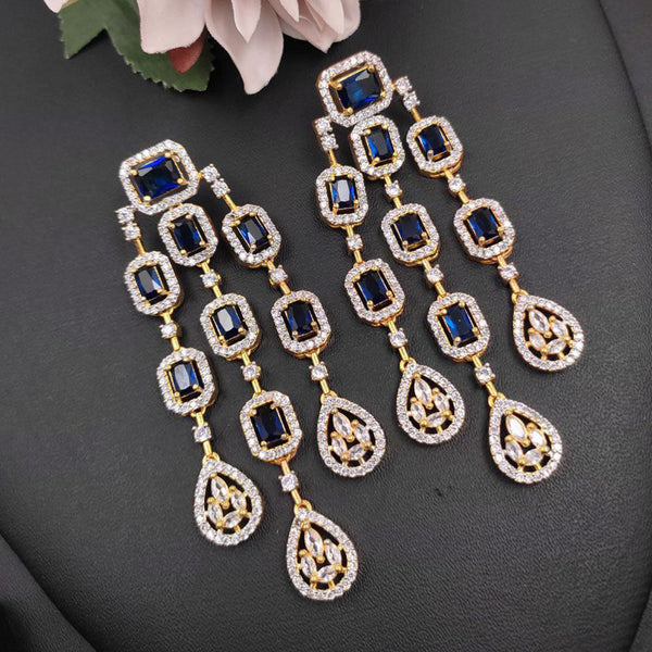 Aamrapali Gold Plated AD Dangler Earrings