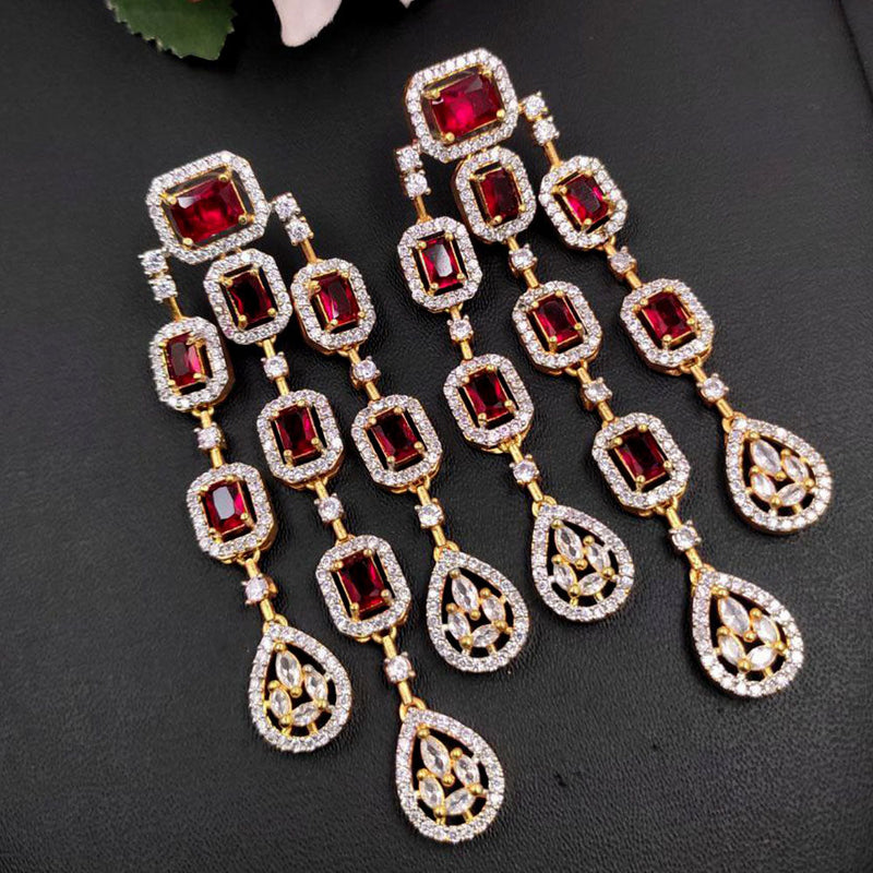 Aamrapali Gold Plated AD Dangler Earrings