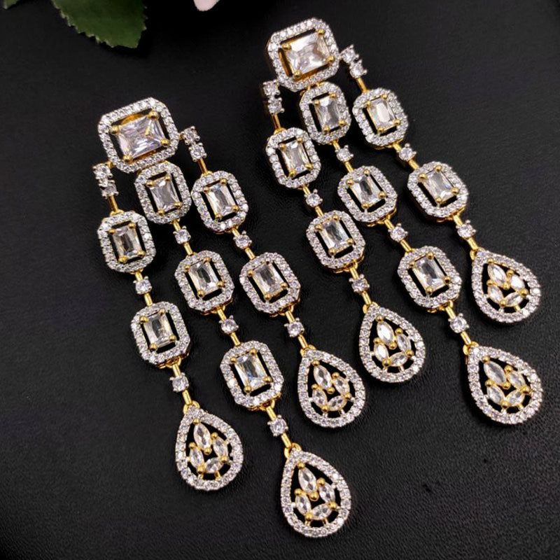 Aamrapali Gold Plated AD Dangler Earrings