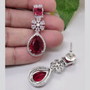 Aamrapali Silver Plated American Diamond  Dangler Earrings