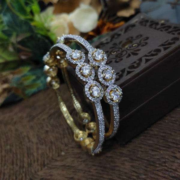 Aamrapali Gold Plated American Diamond Bangle Set