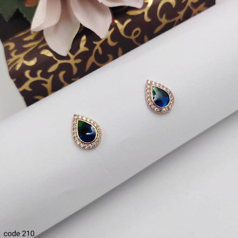 Aamrapali  Rose  Gold  Plated  American  Diamond  Stud  Earrings