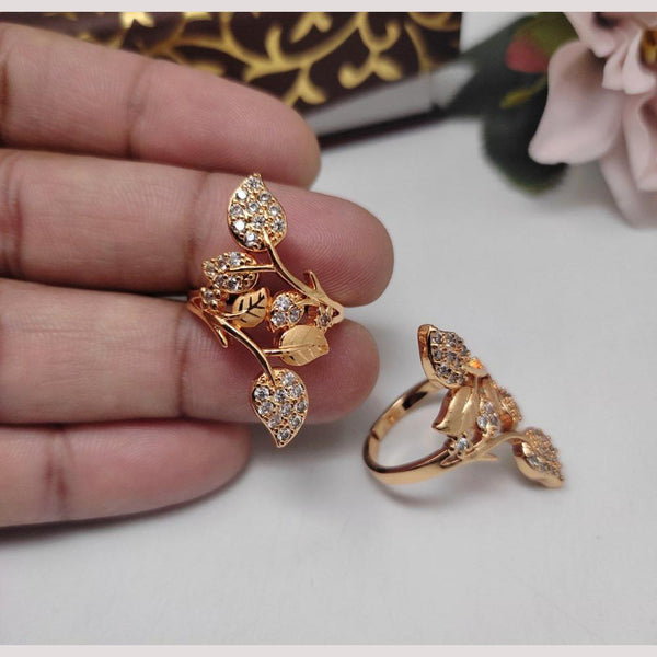 Aamrapali Rose Gold Plated American Diamond Ring