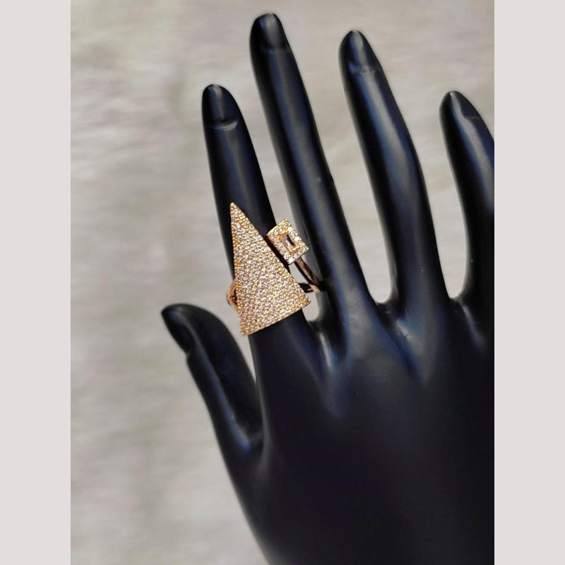 Aamrapali Rose Gold Plated American Diamond Ring