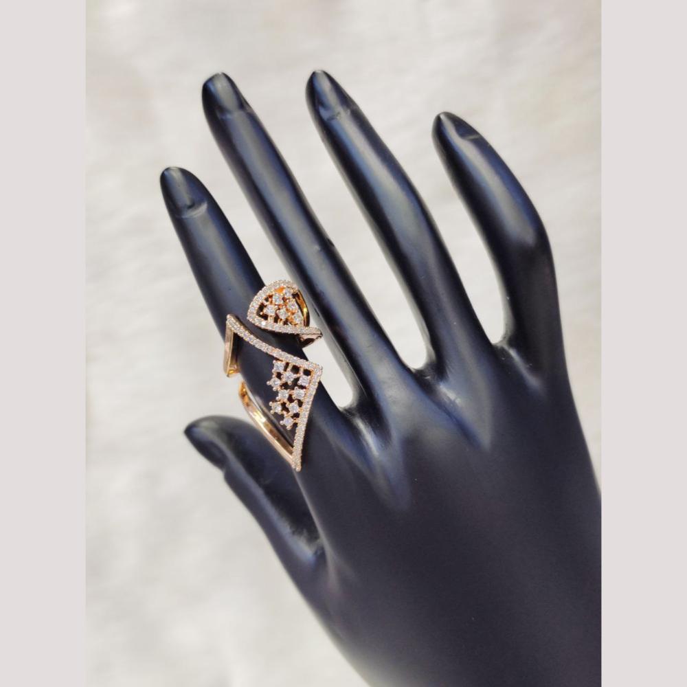 Aamrapali Rose Gold Plated Austrian Stone Ring