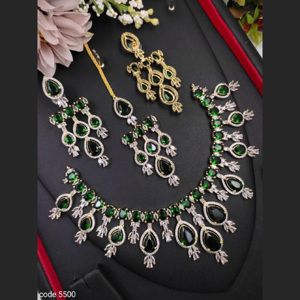 Aamrapali Gold Plated American Diamond Necklace Set