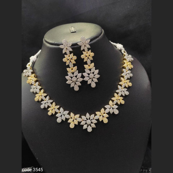 Aamrapali 2 Tone Plated Austrian Stone Necklace Set