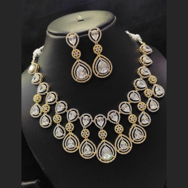 Aamrapali 2 Tone Plated Austrian Stone Necklace Set