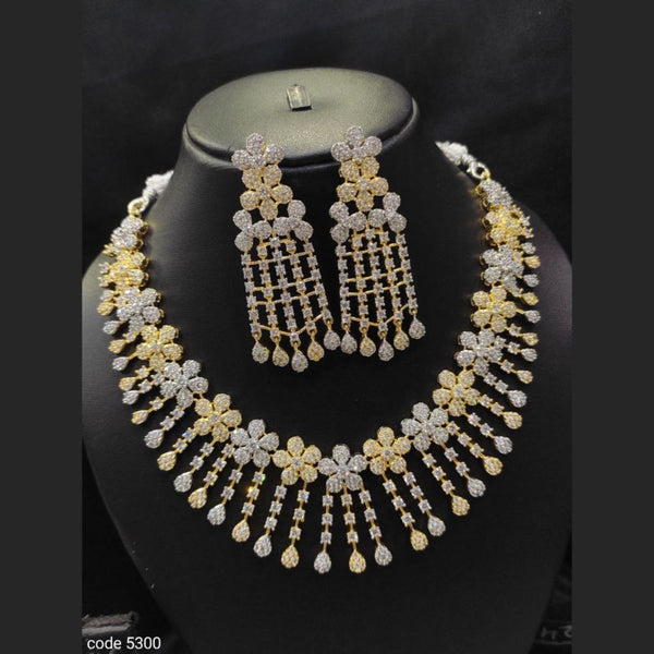 Aamrapali 2 Tone Plated Austrian Stone Necklace Set