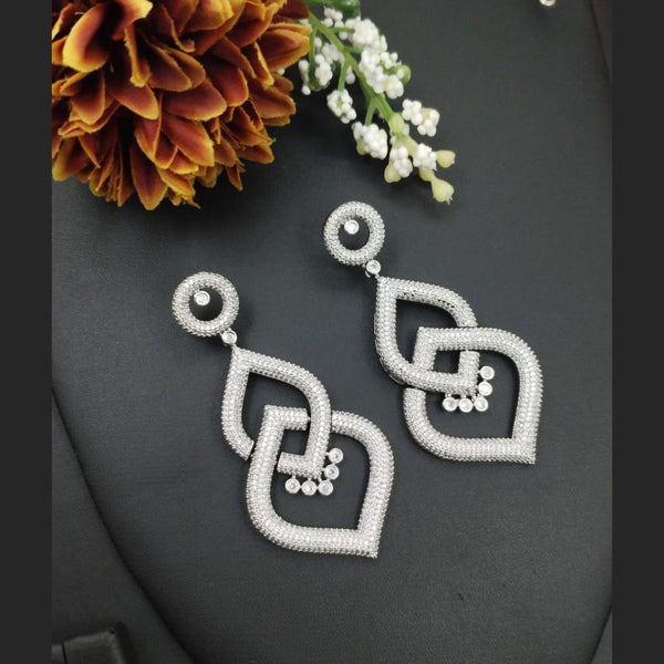 Aamrapali Silver Plated Austrian Stone Dangler Earrings