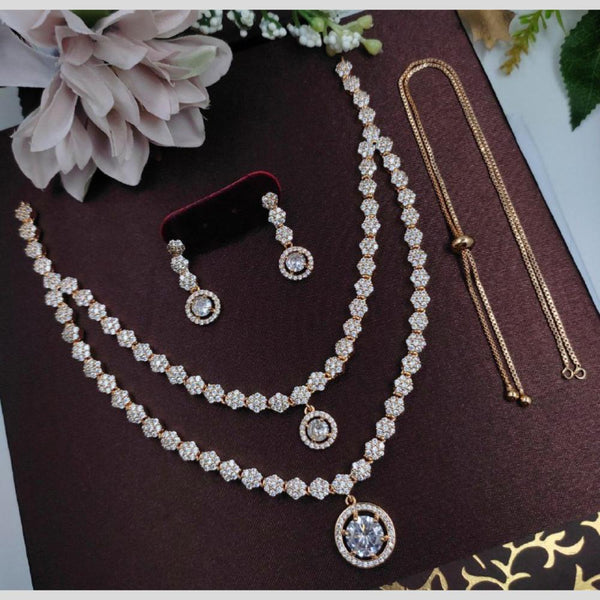 Aamrapali Gold Plated AD Necklace Set