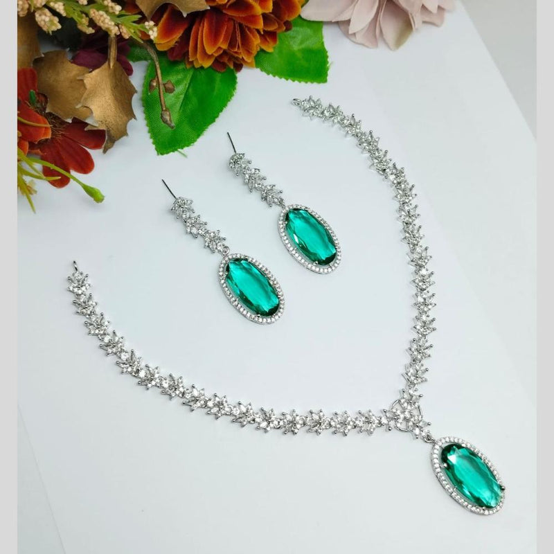 Aamrapali Silver Plated Austrian Stone Necklace Set