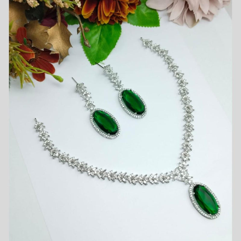 Aamrapali Silver Plated Austrian Stone Necklace Set