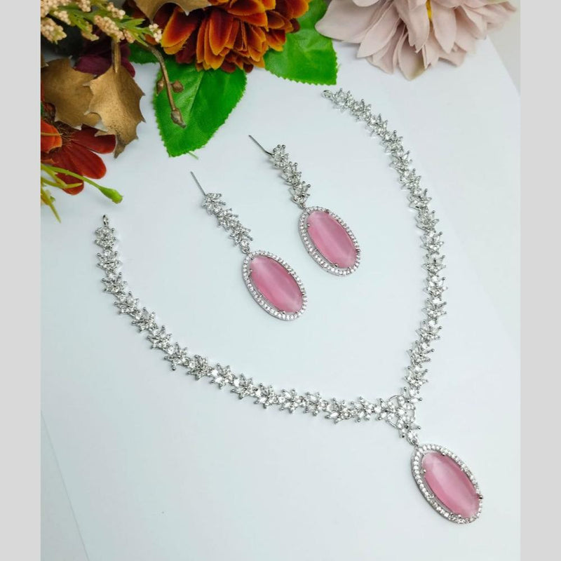 Aamrapali Silver Plated Austrian Stone Necklace Set