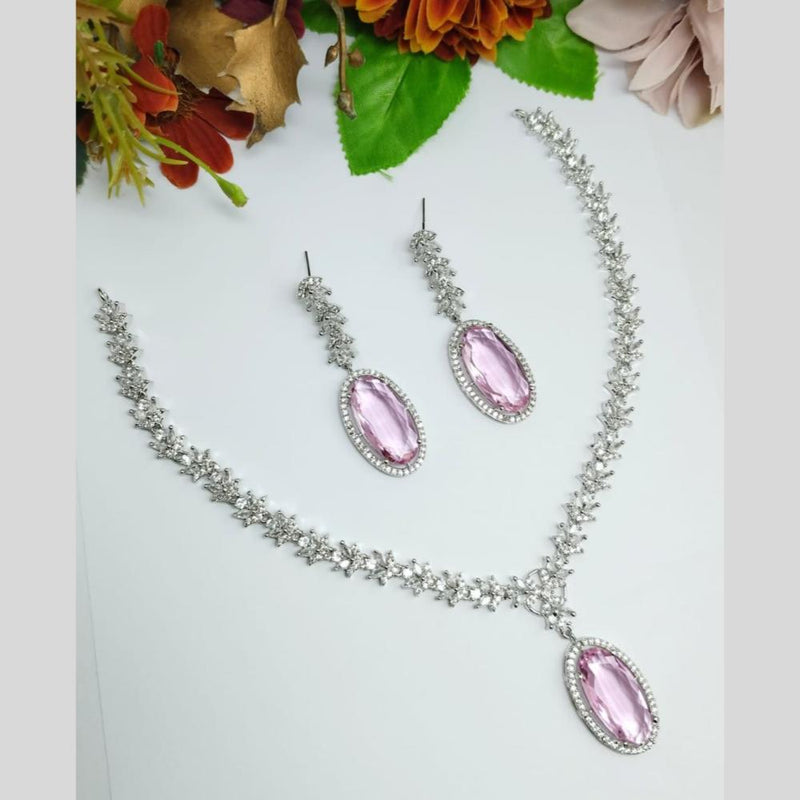 Aamrapali Silver Plated Austrian Stone Necklace Set