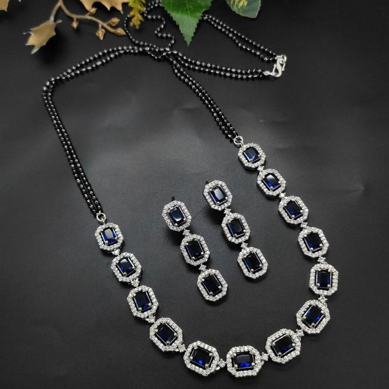 Aamrapali Silver Plated AD Mangalsutra