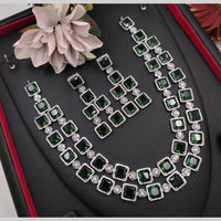 Aamrapali Silver Plated American Diamond Necklace Set