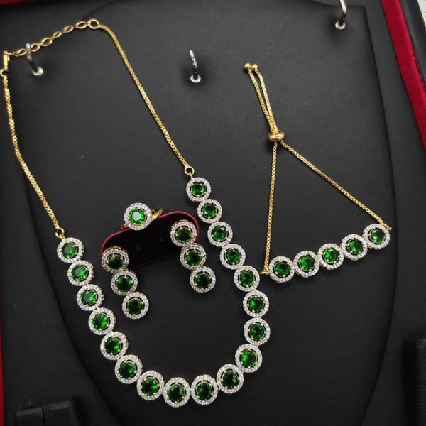 Aamrapali Gold Plated American Diamond Combo Set