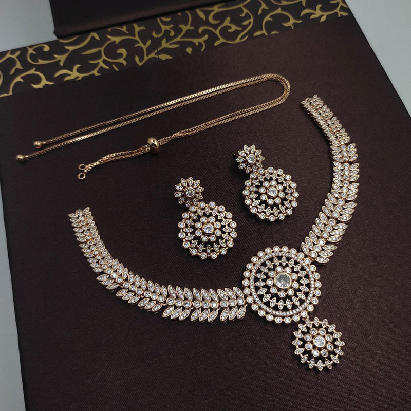 Aamrapali Gold Plated Austrian Stone Necklace Set